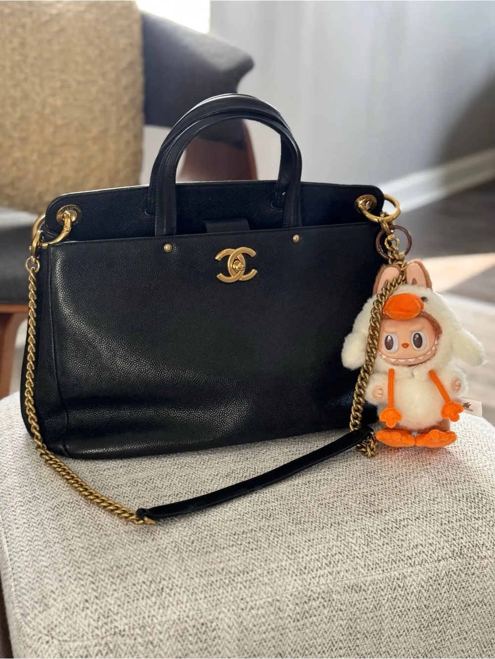 $4K+ MSRP AUTHENTIC Chanel Black Caviar Leather Tote with Gold Hardware